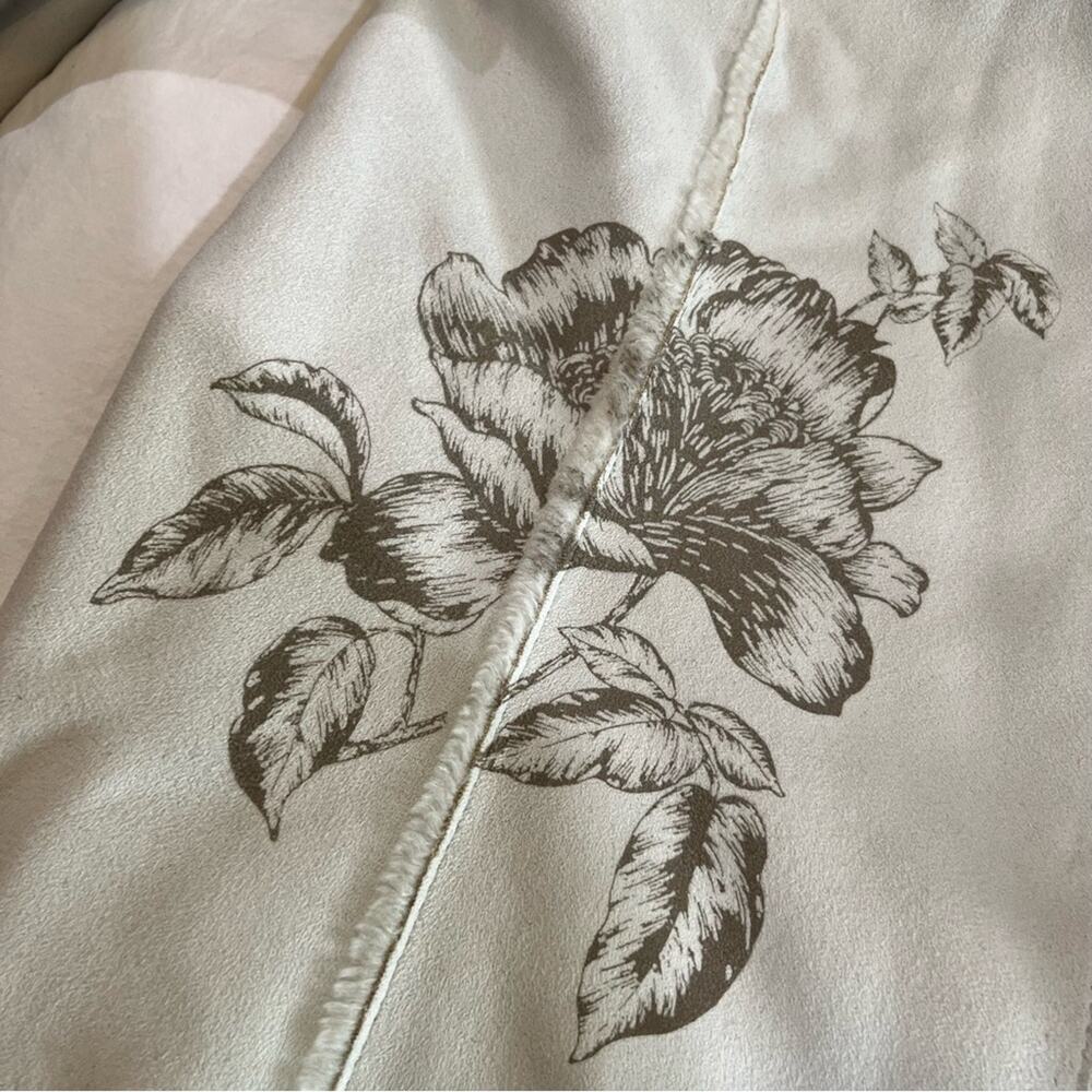 The Limited Faux Suede Floral Print Jacket size M Cream - Picture 6 of 11